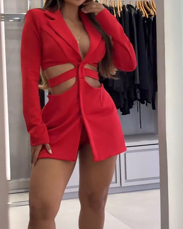 Vestido Blazer Casual com Cintura Vazada – Luah Bella