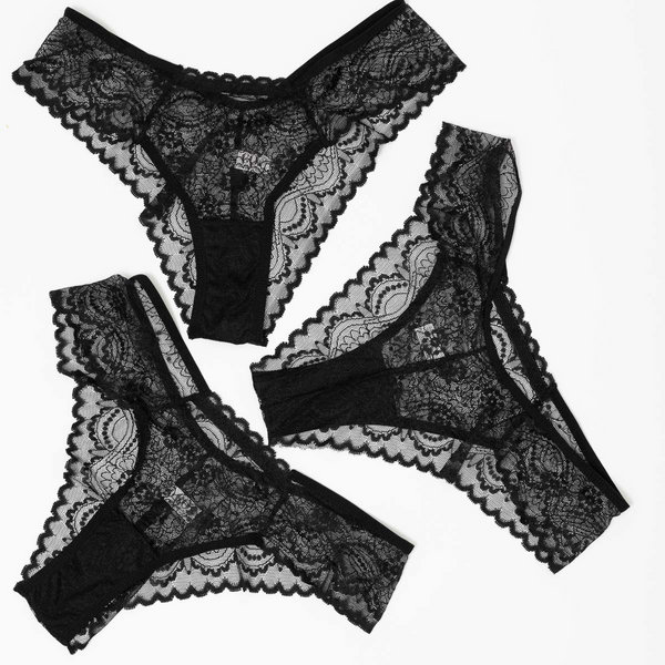 Kit com 3 Calcinhas Conforto em Renda